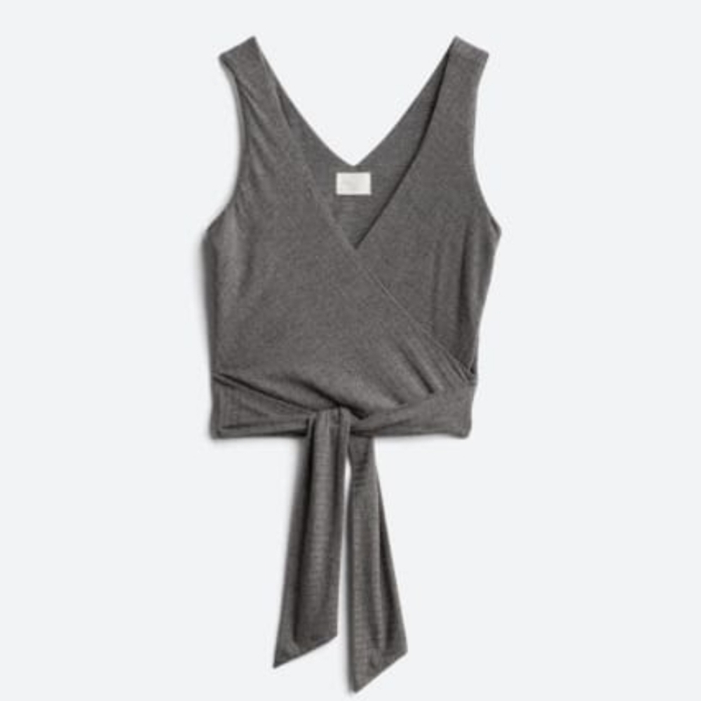 Callista Sleeveless Wrap Crop Top XL